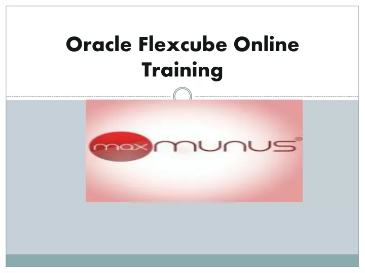 oracle flexcube online training