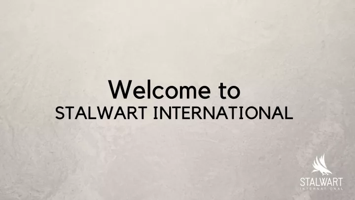 welcome to stalwart international