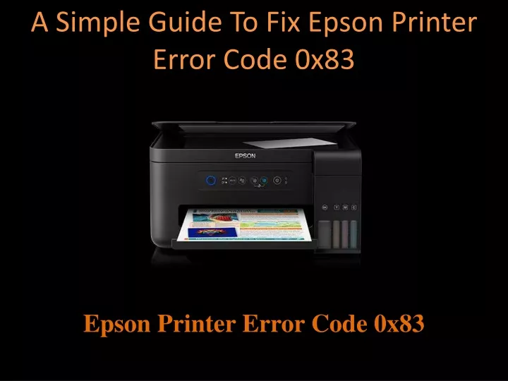 a simple guide to fix epson printer error code