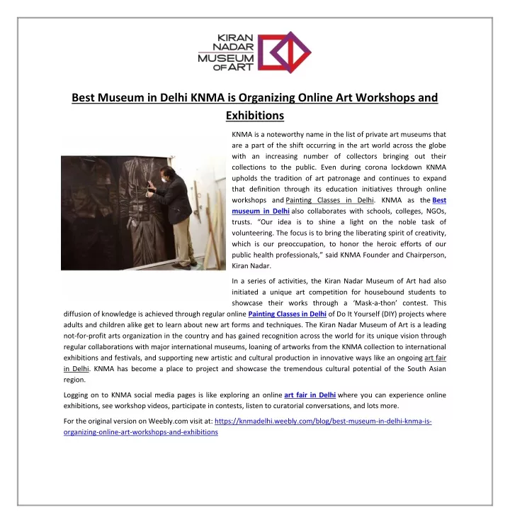 best museum in delhi knma is organizing online