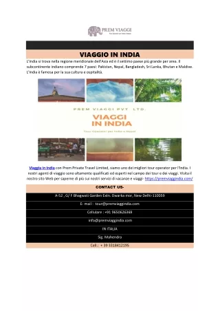 viaggio in india