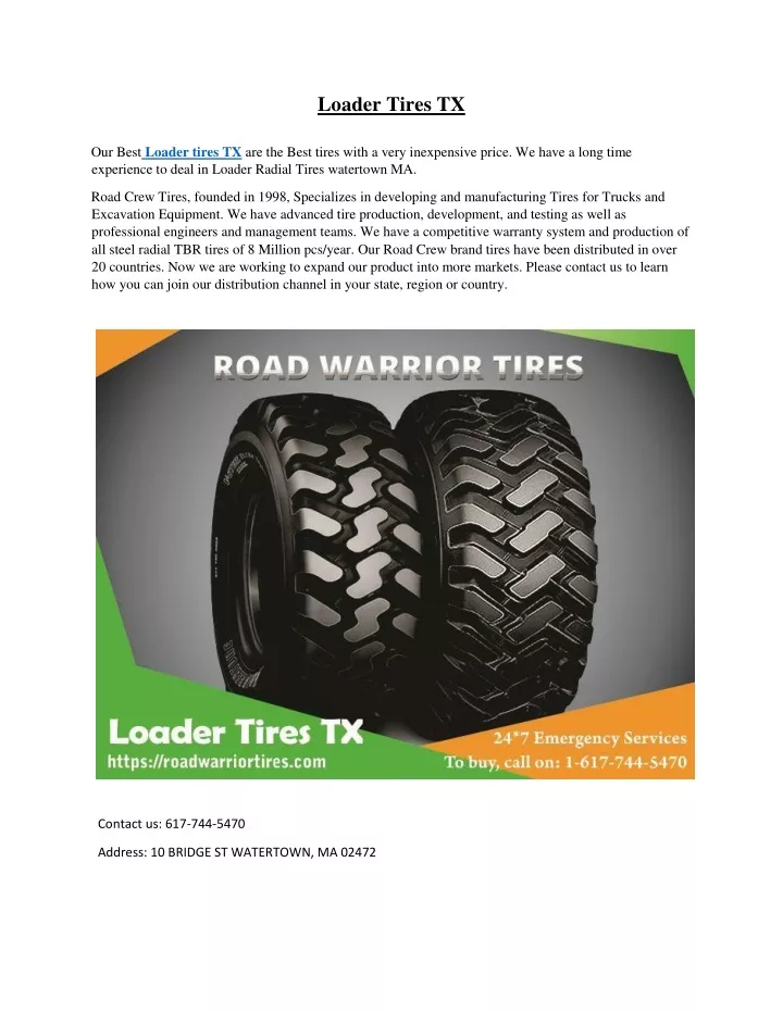 loader tires tx