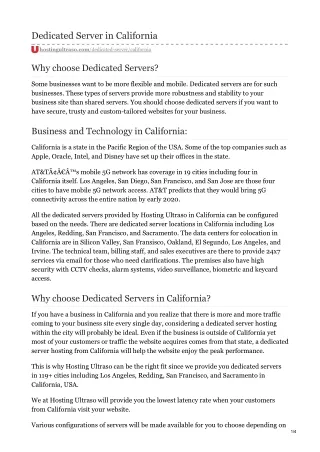 dedicated server in california