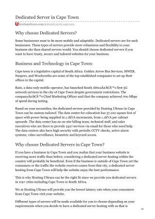 dedicated server in cape town