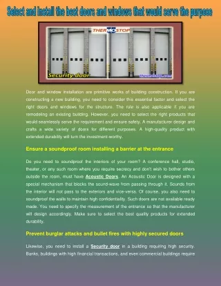 door and window installation are primitive works