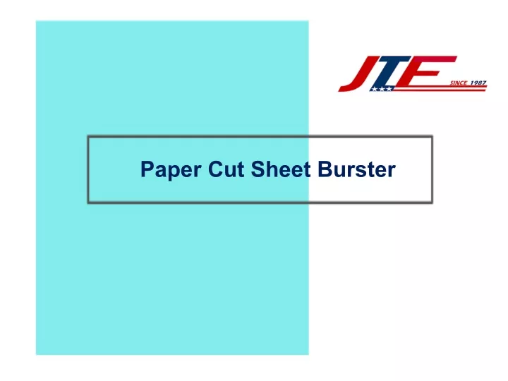 paper cut sheet burster