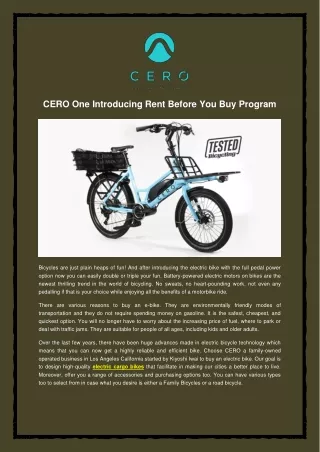 cero one introducing rent before you buy program