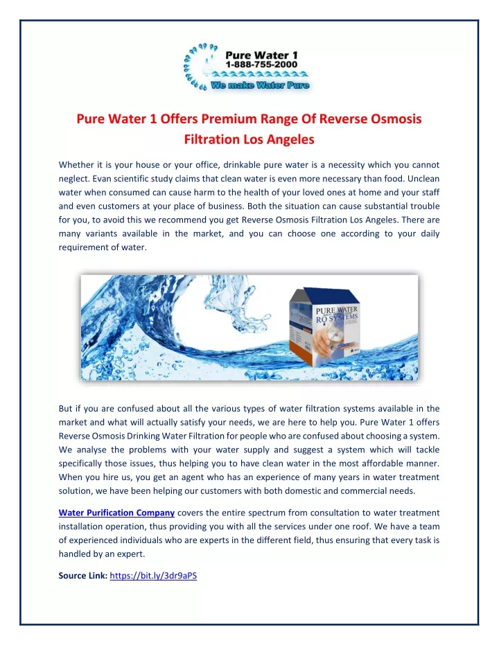 pure water 1 offers premium range of reverse