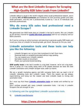 what are the best linkedin scrapers for scraping