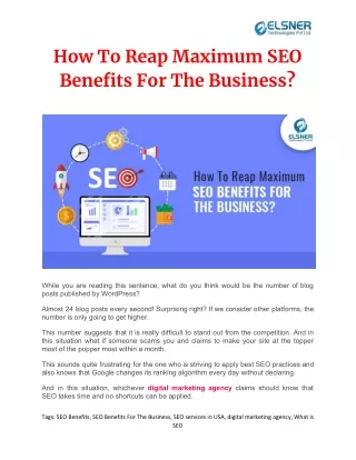 how to reap maximum seo benefits for the business