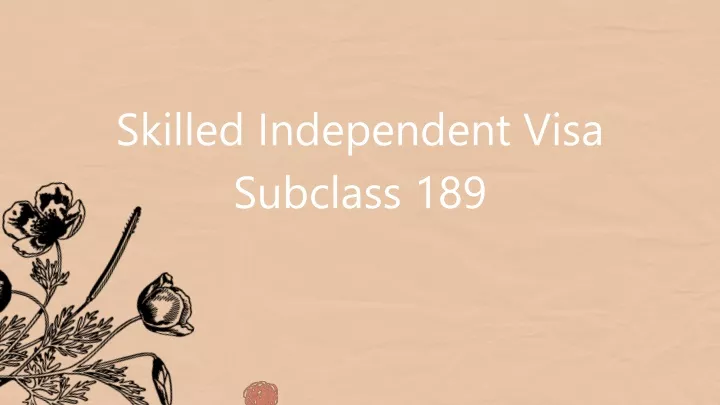 skilled independent visa subclass 189