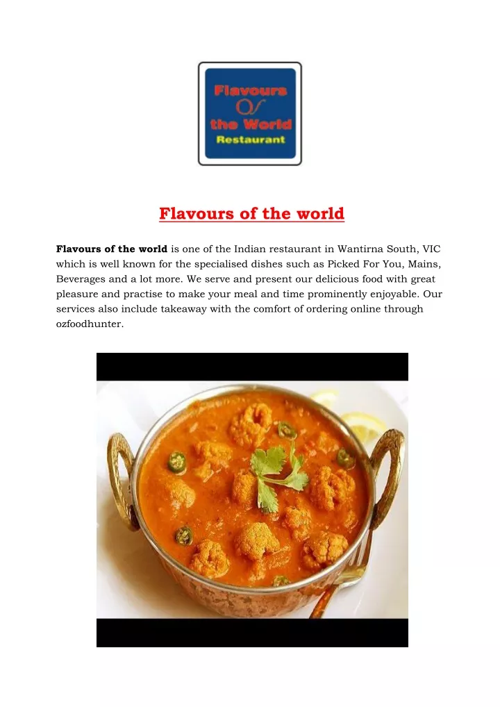 flavours of the world