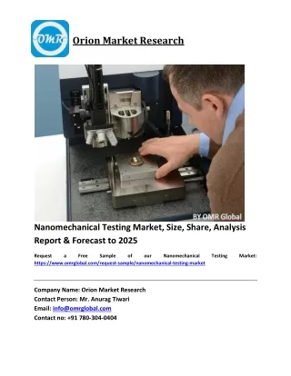 Nanomechanical Testing Market Growth, Size, Share, Industry Report and Forecast 2019-2025