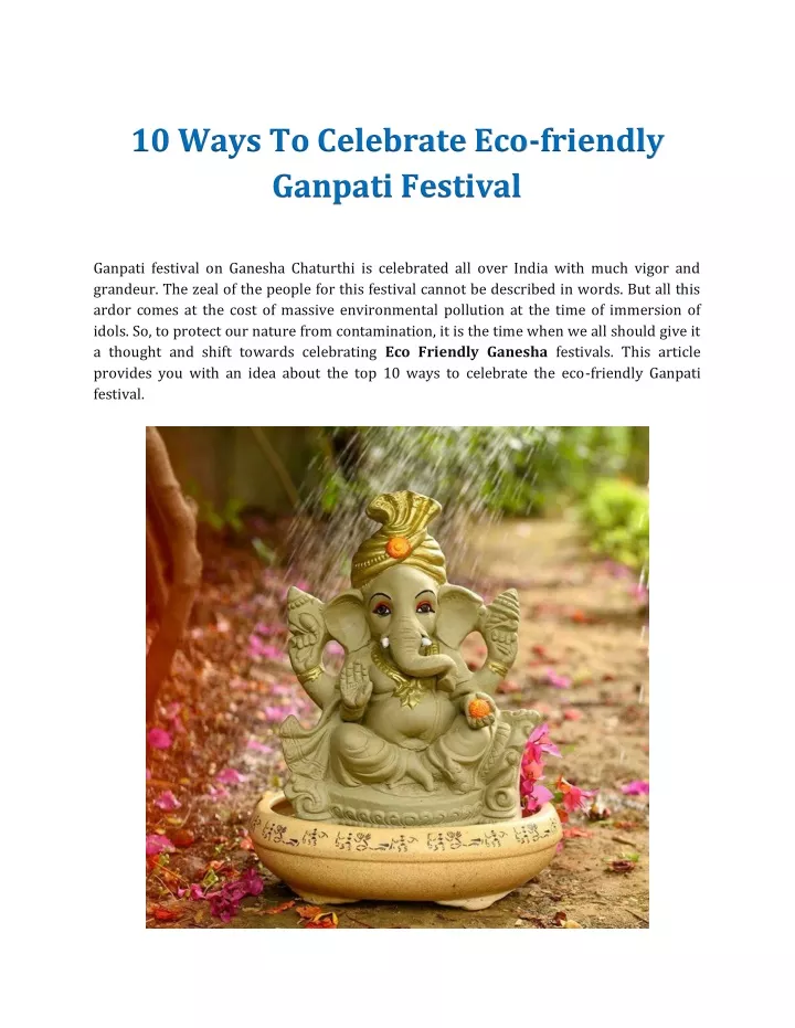 10 ways to celebrate eco friendly ganpati festival