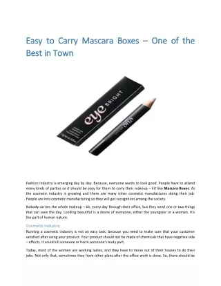 Easy to Carry Mascara Boxes – One of the Best in Town