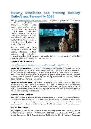 the military simulation and training market