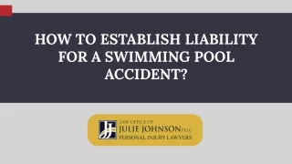how to establish liability for a swimming pool