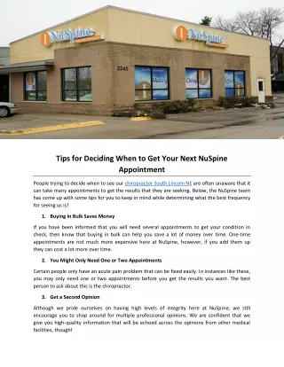 tips for deciding when to get your next nuspine