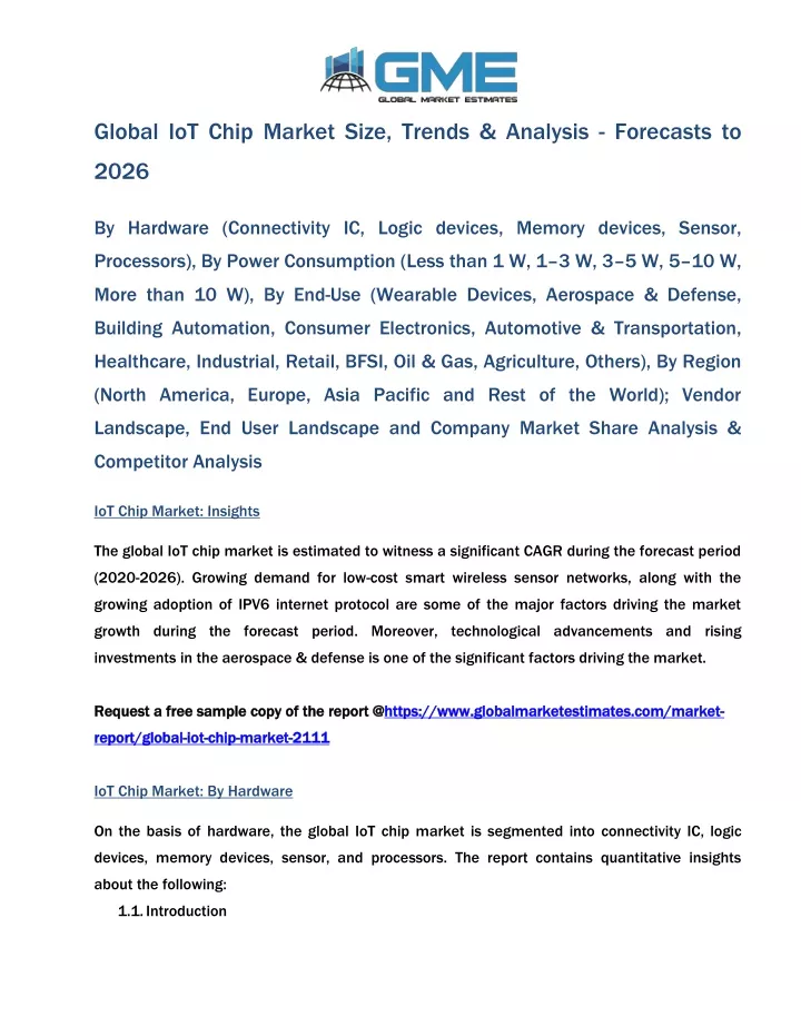 global iot chip market size trends analysis