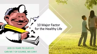 10 major factor of healthy life