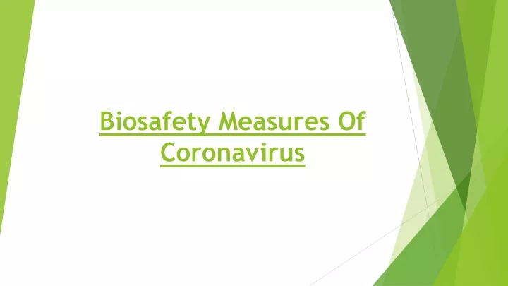 biosafety measures of coronavirus