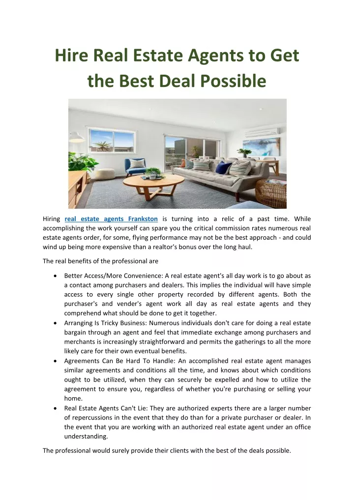 hire real estate agents to get the best deal