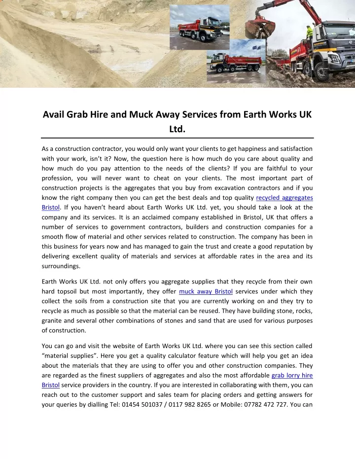 avail grab hire and muck away services from earth