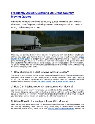 frequently asked questions on cross country