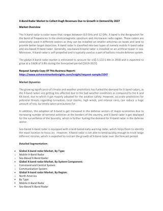 x band radar market to collect hugh revenues