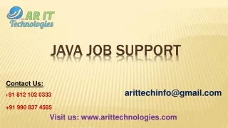 Java Job Support | Java Online Job Support-AR IT Technologies