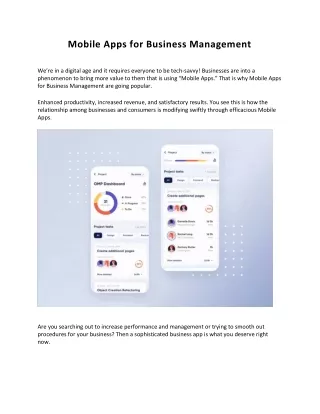 Mobile Applications for Business Management