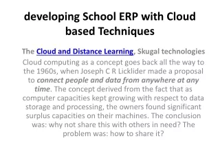 developing school erp with cloud based techniques