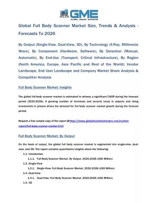 global full body scanner market size trends