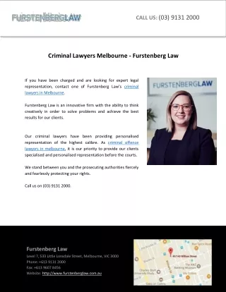 Criminal Lawyers Melbourne - Furstenberg Law