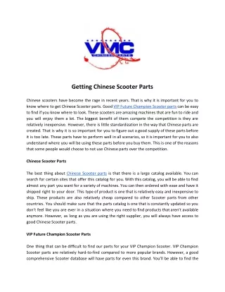 getting chinese scooter parts