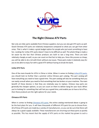the right chinese atv parts