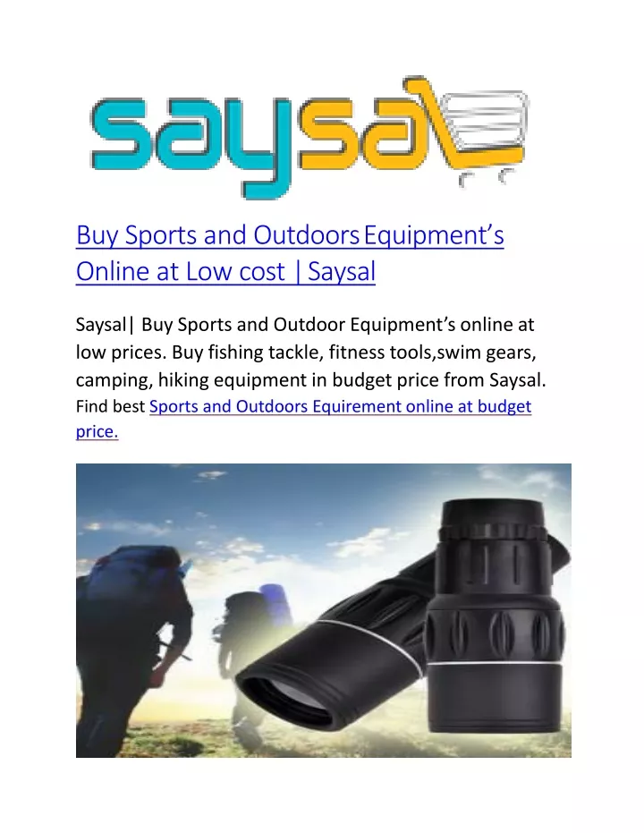 buy sports and outdoors equipment s online at low cost saysal