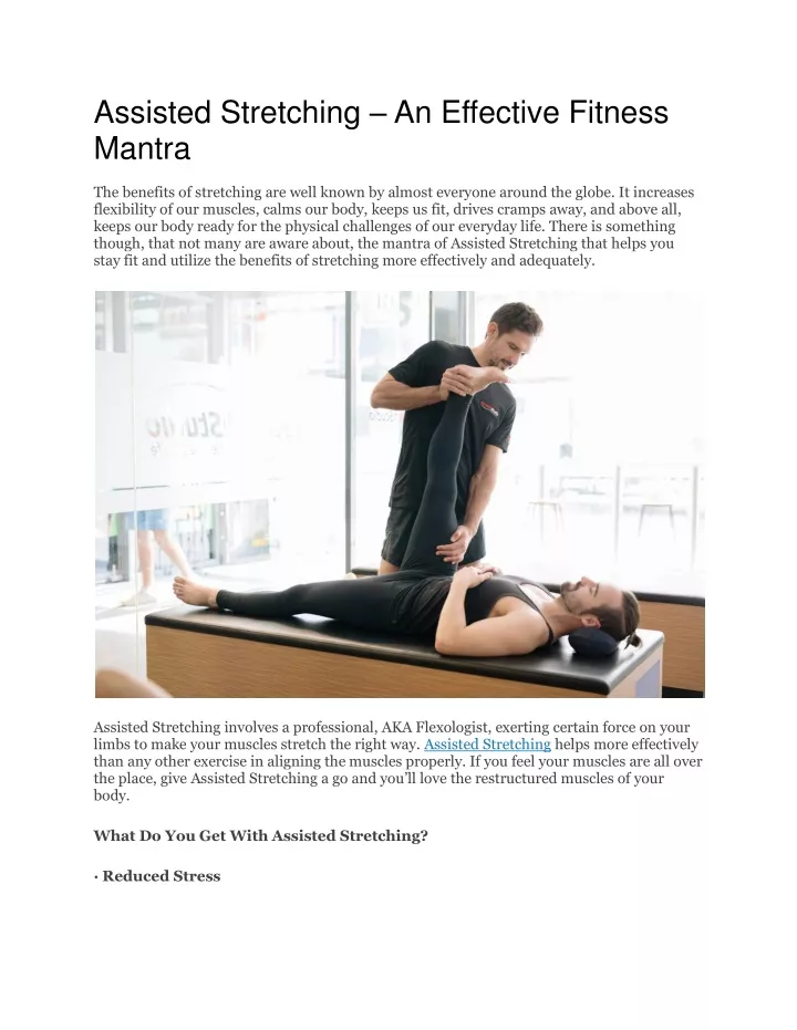 assisted stretching an effective fitness mantra