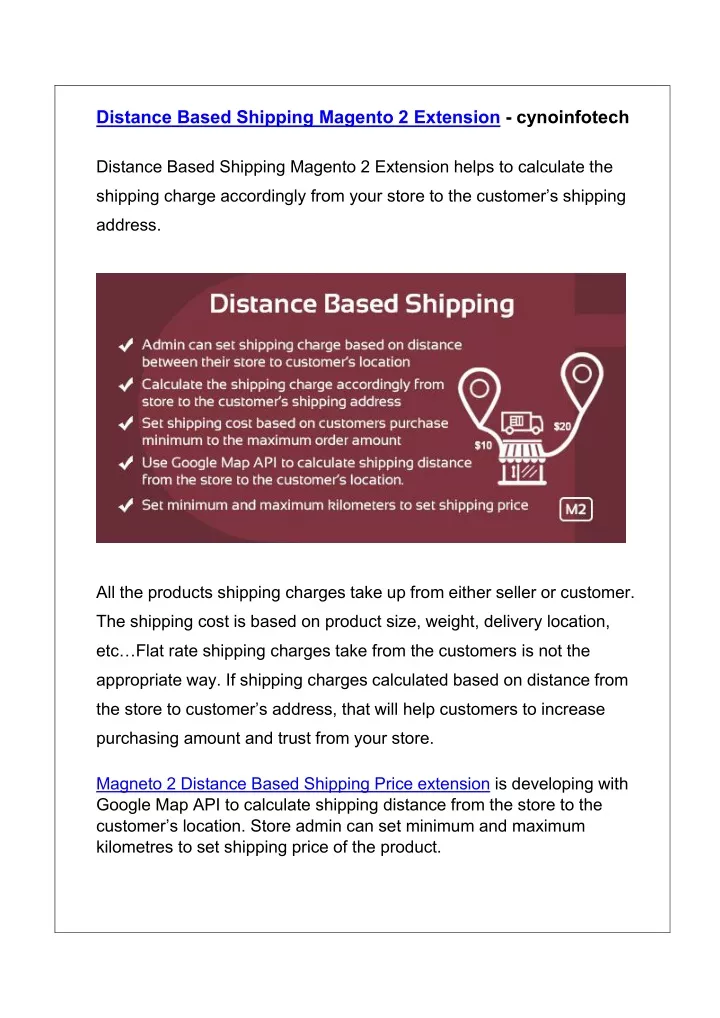 distance based shipping magento 2 extension