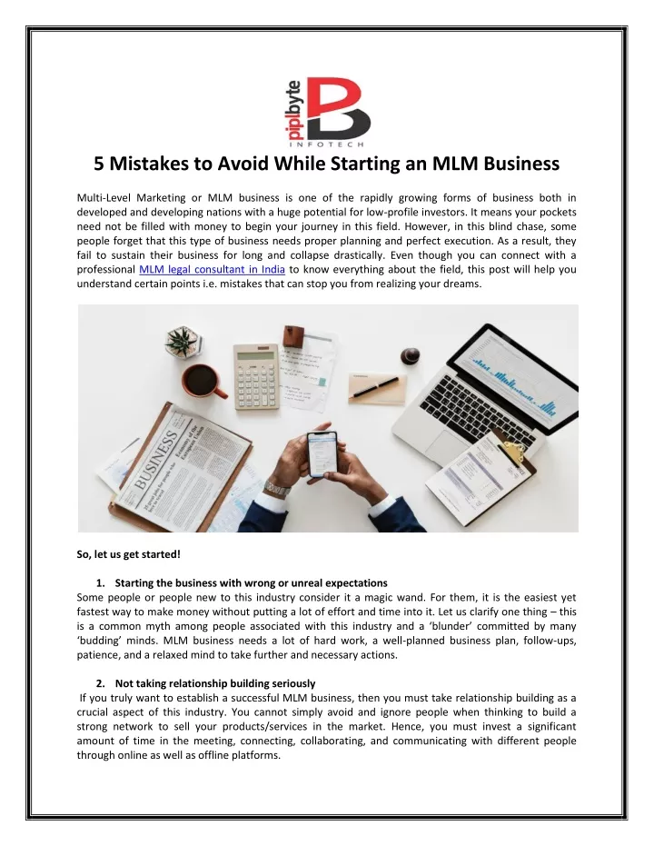 5 mistakes to avoid while starting an mlm business
