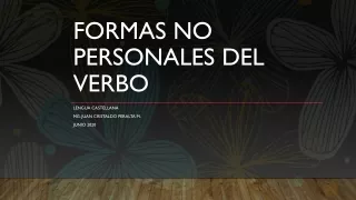 Formas no personales del verbo