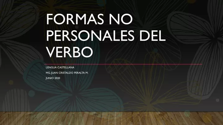 formas no personales del verbo