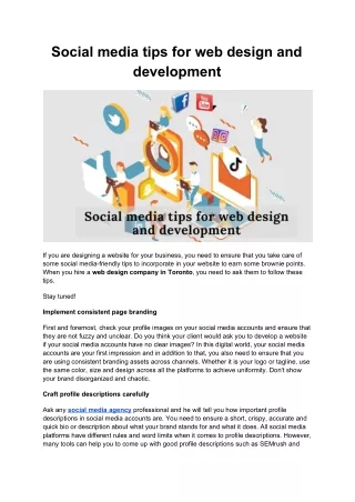social media tips for web design and development