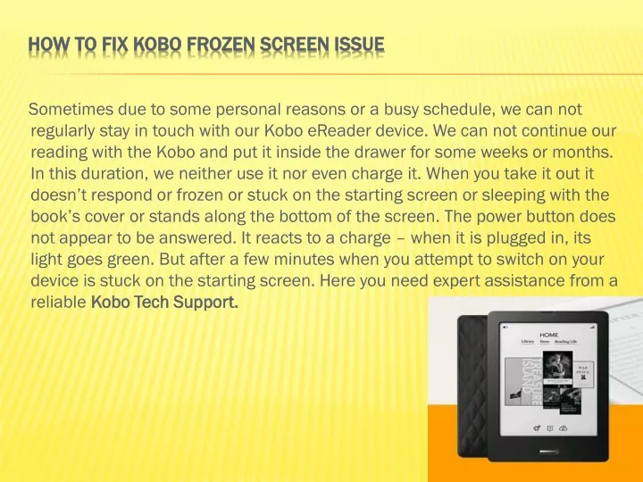 how to fix kobo frozen screen issue