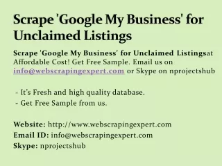 scrape google my business for unclaimed listings