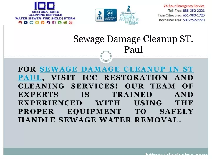 sewage damage cleanup st paul