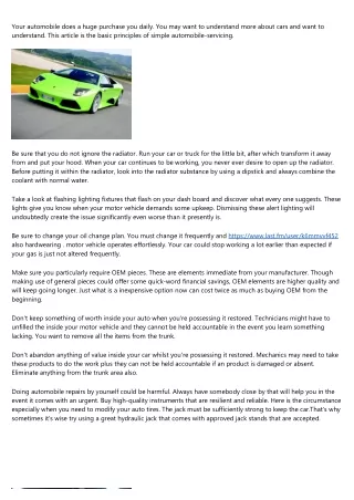 your automobile does a huge purchase you daily