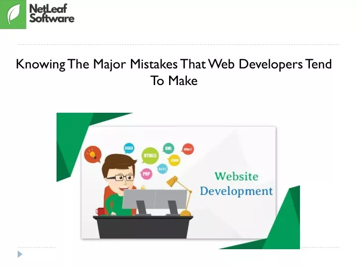 knowing the major mistakes that web developers