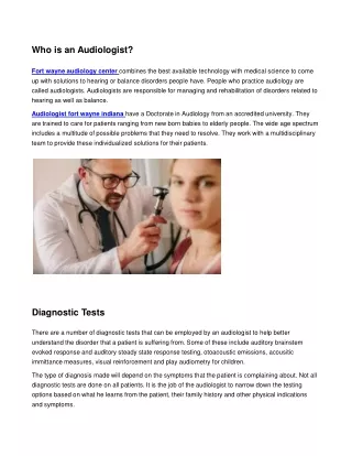 Who is an Audiologist?