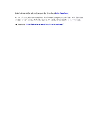 roku software clone development service best roku